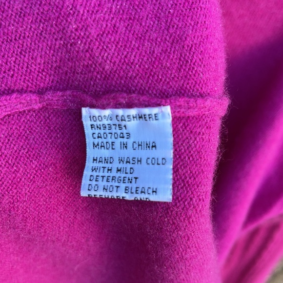 InCashmere Sweater Cowl Neck Pink XL Cable Knit - Picture 5 of 6